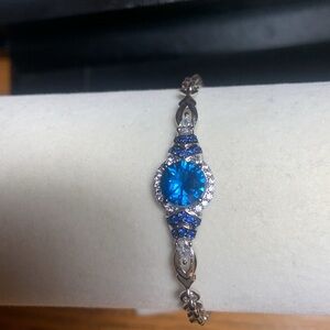 NWOTIB Blue & Silver Platinum Plated Bracelet by Gold Coast